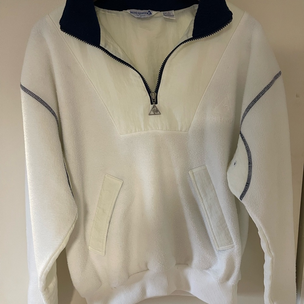 Lecoq sportif white fleece. Size Small